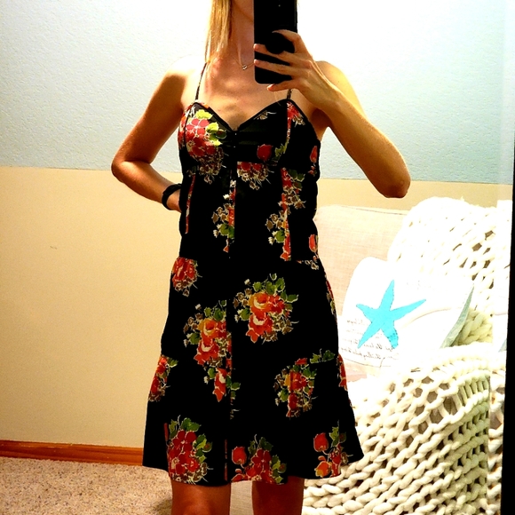 Floral Spagetti Strap Midi Dress- Size 4 - Picture 6 of 9